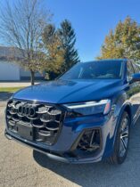 IMG_4737 Blue Audi Q7 with XPEL full front paint protection film at EEWaterloo Auto Detailing in Waterloo